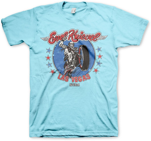 Evel Knievel In Las Vegas T-Shirt Skyblue