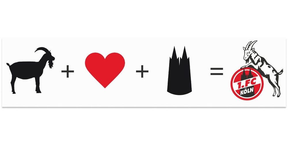 1. FC Köln Aufkleber Hennes, Herz & Dom 5020068 - Herren / Unisex