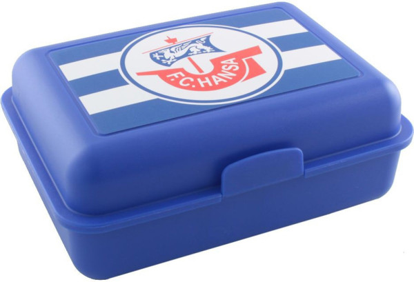 Hansa Rostock Brotdose mit Trenner Fußball Blau/Weiß