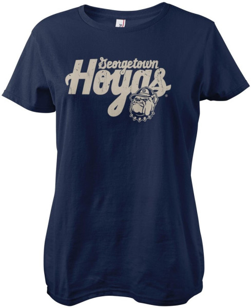 University Of Georgetown Washed Hoyas Girly Tee Damen T-Shirt Navy