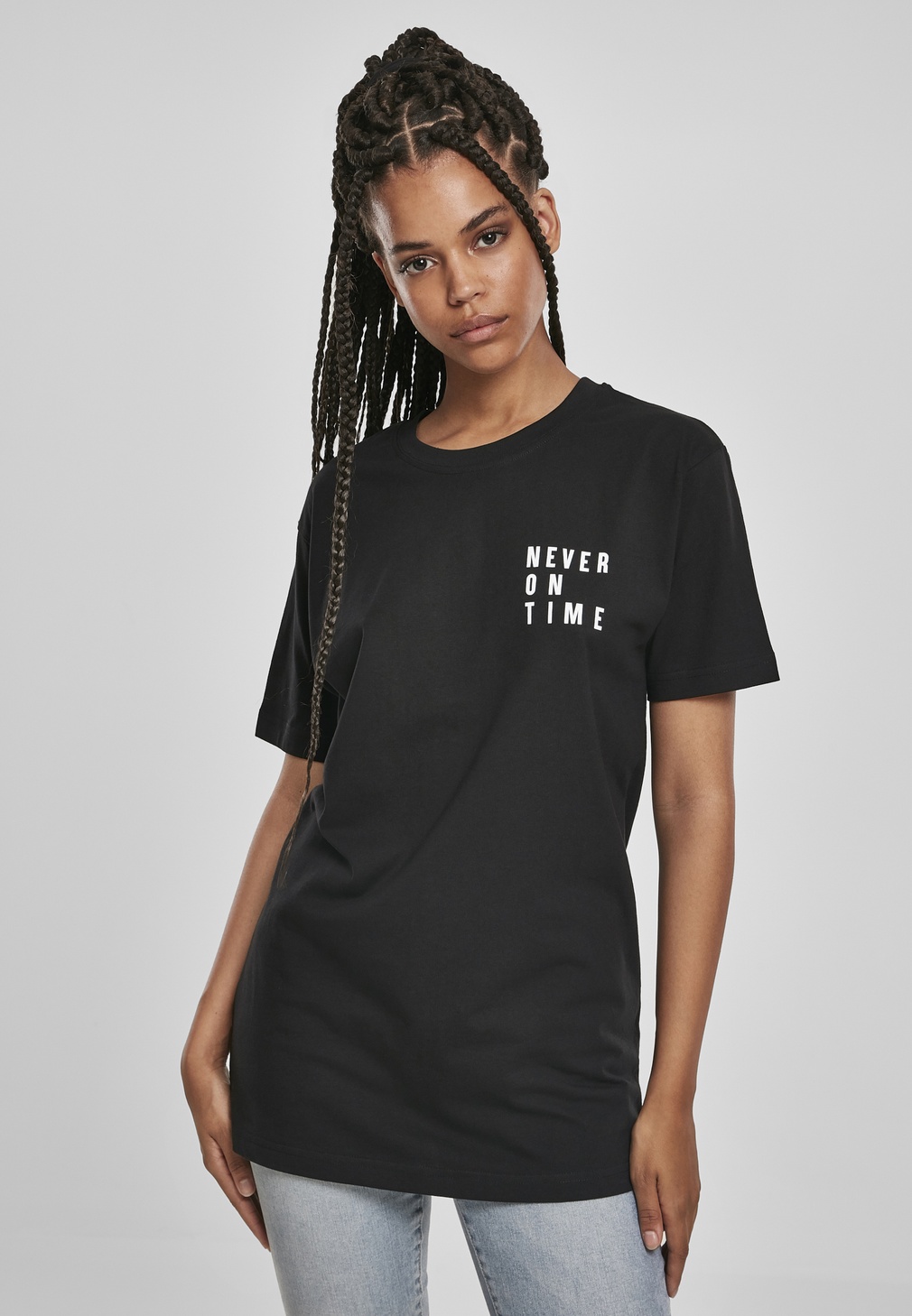 Mister Tee Damen Shirt Ladies Never On Time Tee Schwarz - Damen