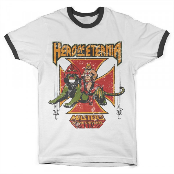 Masters Of The Universe Hero Of Eternia Ringer Tee T-Shirt White-Black