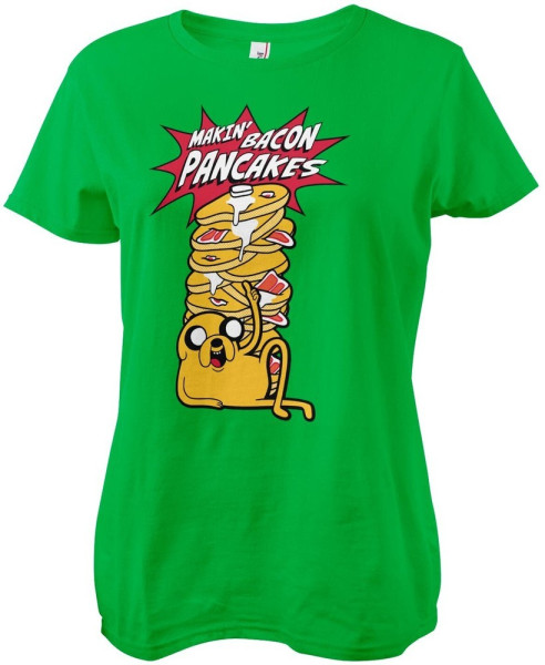 Adventure Time Makin' Bacon Pancakes Girly Tee Damen T-Shirt Green