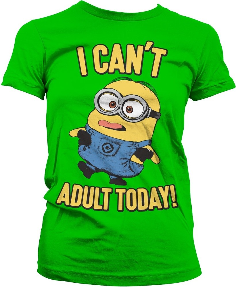 Minions I Can't Adult Today Girly Tee Damen T-Shirt Grün - Damen