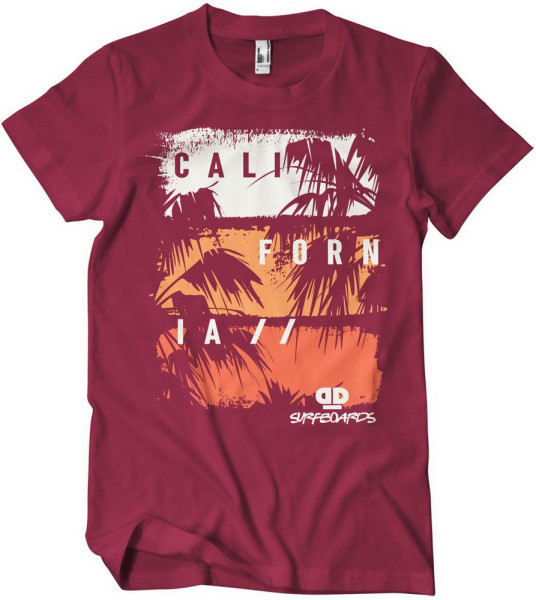 Dope & Deep California Palms T-Shirt Tango-Red