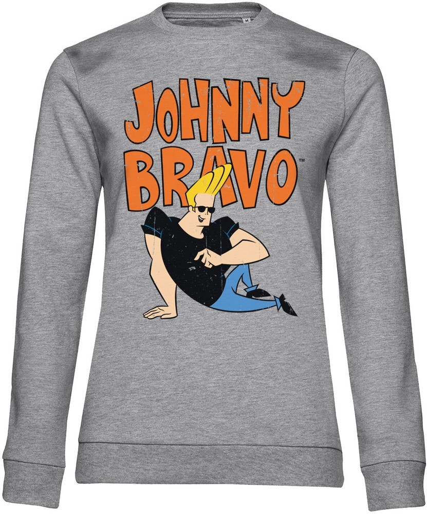 Johnny Bravo Girly Damen Sweatshirt Sweatshirt Heathergrey - Damen