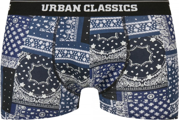 Urban Classics Organic Boxer Shorts 5-Pack Bndn Nvy+Nvy+Wht+Blk+Scrpt Blk