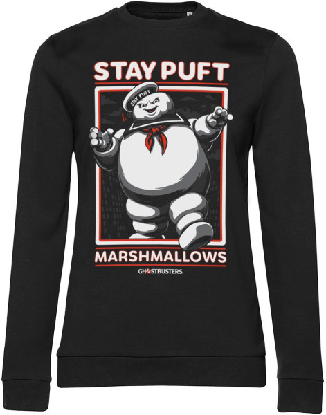 Ghostbusters Stay Puft Marshmallows Girly Sweatshirt Damen Black