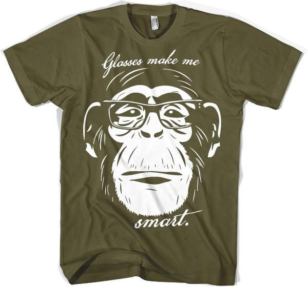 Hybris Glasses Makes Me Smart T-Shirt Olive