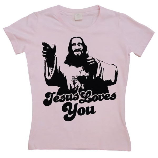 Hybris Damen Jesus Loves You Girly T-Shirt SH-5-10664-H19-2