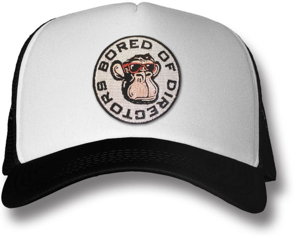 Bored Of Directors Circle Patch Trucker Cap White/Black