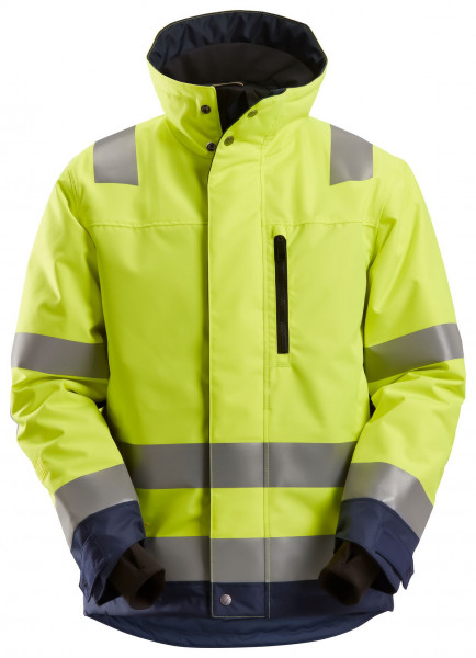 Snickers AllroundWork Hi-Vis 37.5® isolierende Arbeitsjacke, Kl. 3, EN 20471 HV-Gelb-Navy