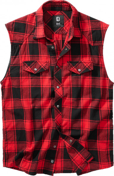 Brandit Men Hemd Checkshirt sleeveless Red/Black