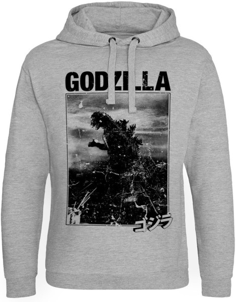 Godzilla Vintage Epic Hoodie Heathergrey