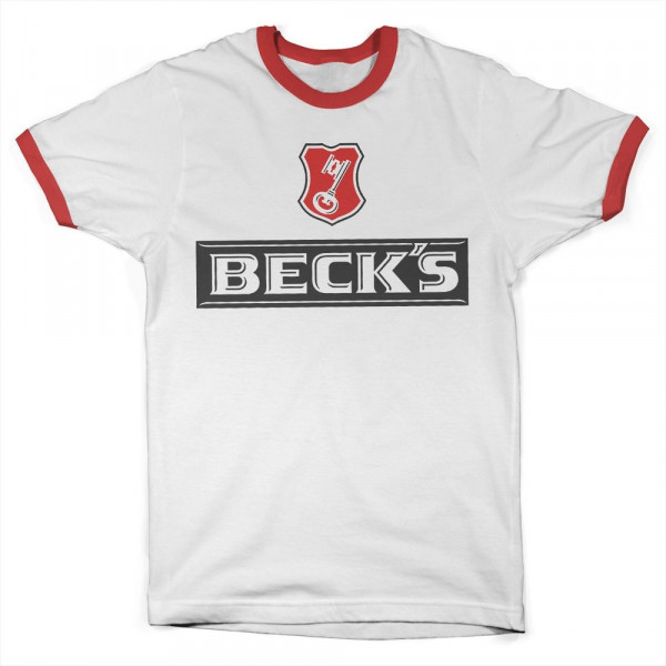 Beck's Beer Ringer T-Shirt White-Red