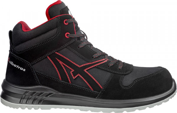 Albatros Sicherheitsschuh Clifton Mid S3 SRC Schwarz/Rot