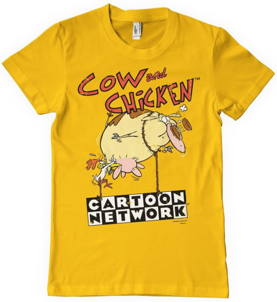 Cow And Chicken Balloon T-Shirt Gold