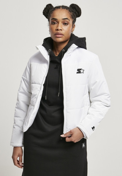 Starter Black Label Damen Jacke Ladies Logo Puffer Jacket White