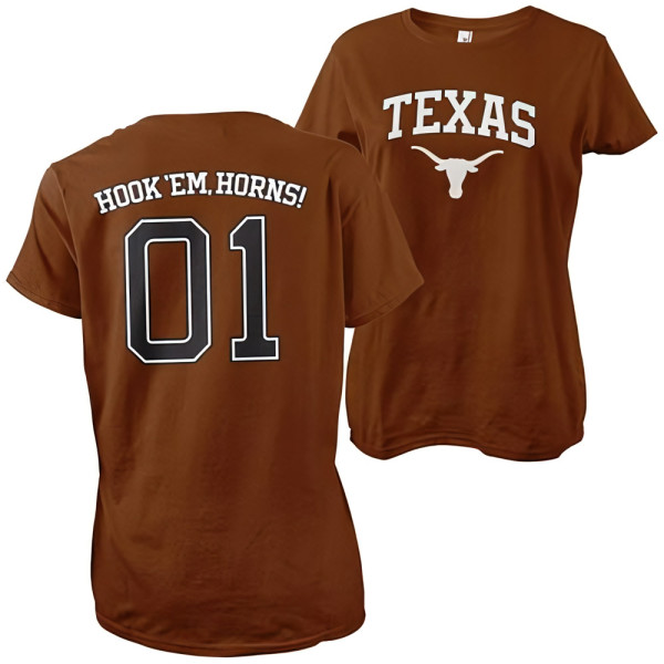 University of Texas Texas Longhorns 01 Girly Tee Damen T-Shirt Brown