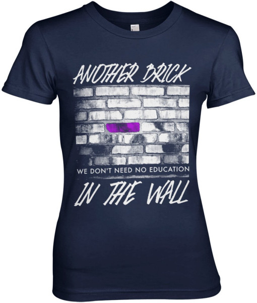 Pink Floyd Another Brick In The Wall Girly Tee Damen T-Shirt Navy