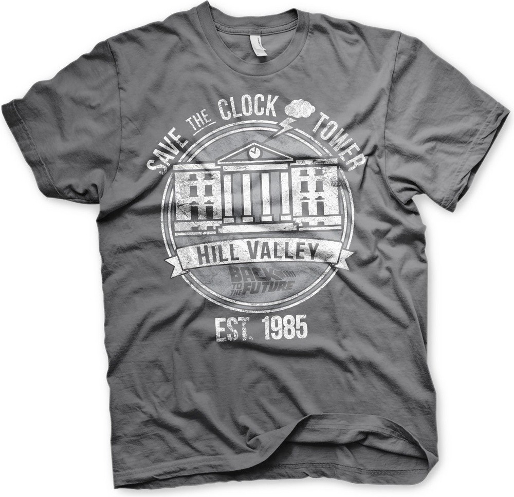 Back to the Future Save The Clock Tower T-Shirt Dark-Grau - Herren / Unisex