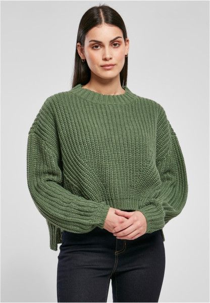 Urban Classics Damen Sweatshirt Ladies Wide Oversize Sweater Salvia
