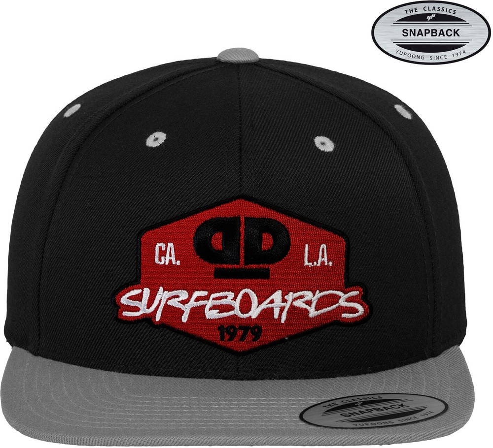 Dope & Deep Surfboards Premium Snapback Cap Schwarz-Dark-Grau - Herren / Unisex