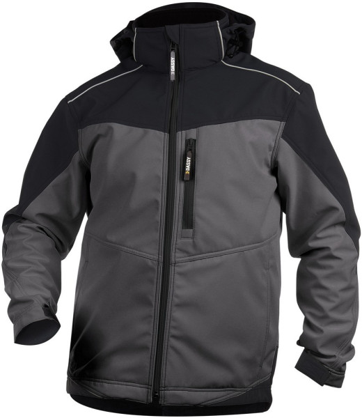 Dassy Zweifarbige Softshell-Jacke Jakarta PES21 Zementgrau/Schwarz