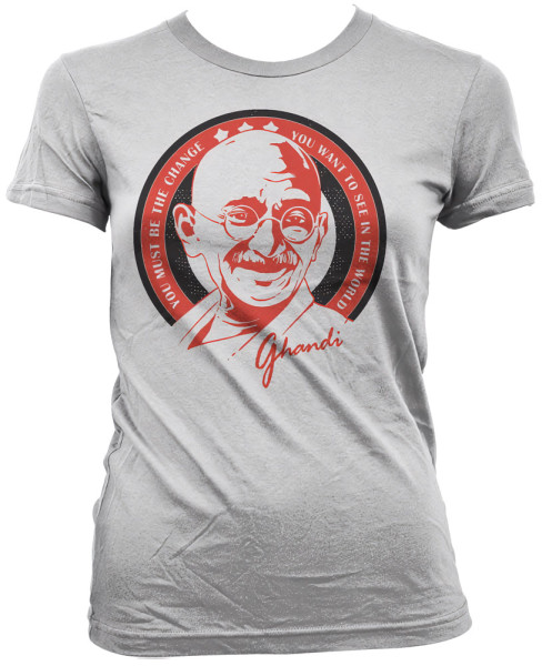 Tokigt Damen Ghandi Saying Girly T-Shirt SH-5-15519-H30-9