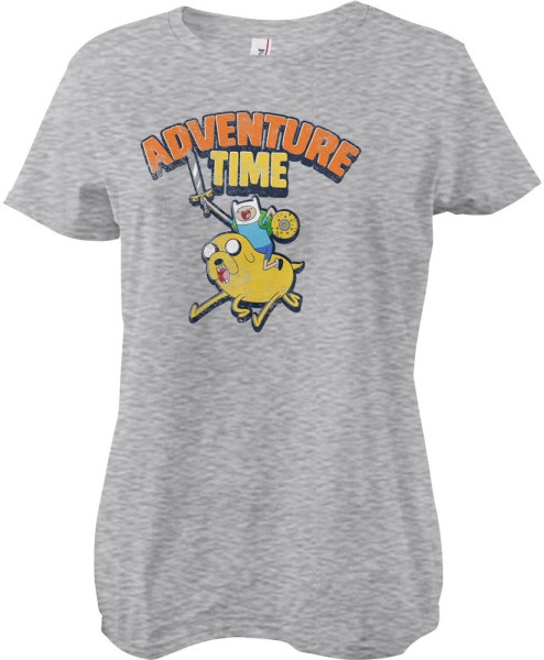Adventure Time Washed Girly Tee Damen T-Shirt Heathergrey