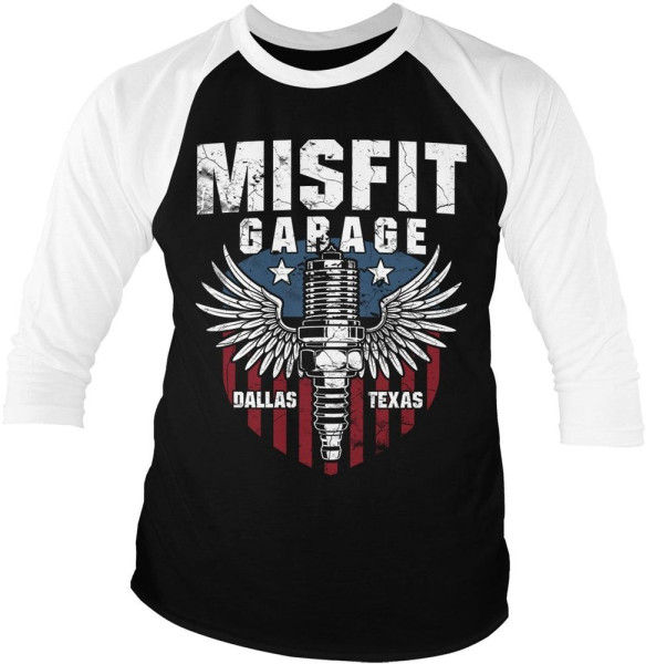 Misfit Garage American Piston Baseball 3/4 Sleeve Tee DC-19-MG005-H83-13