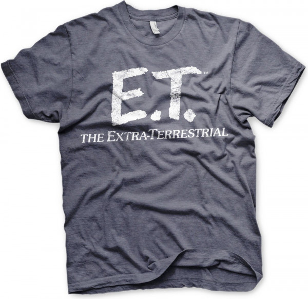 E.T. Extra-Terrestrial Distressed Logo T-Shirt Navy-Heather