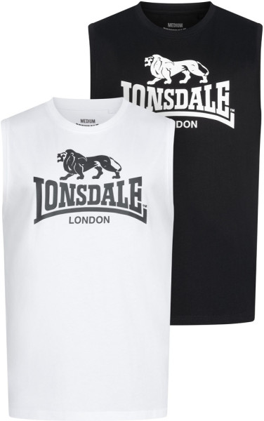 Lonsdale Rolleston Ärmelloses T-Shirt Normale Passform Doppelpack
