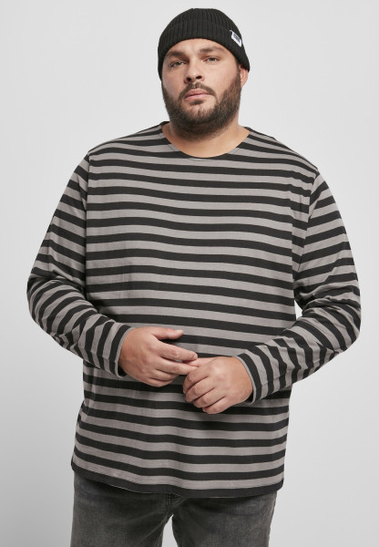 Urban Classics Longsleeve Regular Stripe LS Asphalt/Black