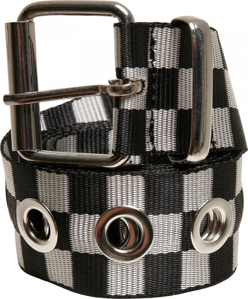 Urban Classics Checker Belt With Eyelets Black/White