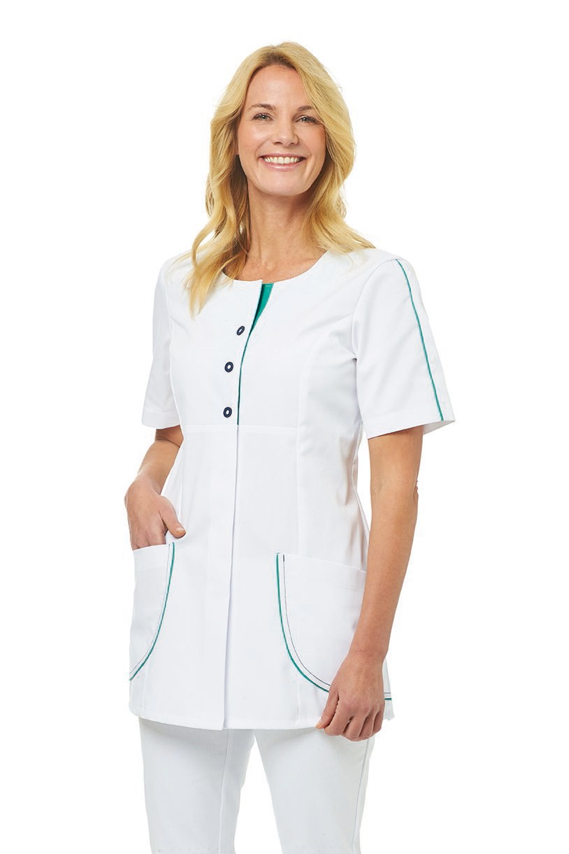 Leiber Damen Hosenkasack mit 1/2 Ärmel 08/2737/0183 Weiß/Smaragd - Damen