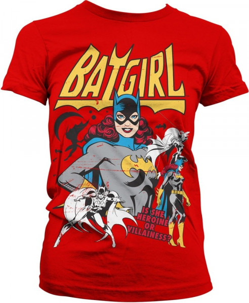 Batgirl Hero Or Villain Girly Tee Damen T-Shirt Red