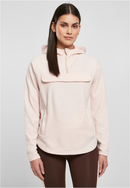 Urban Classics Damen Sweatshirt Ladies Polar Fleece Pull Over Hoody Pink
