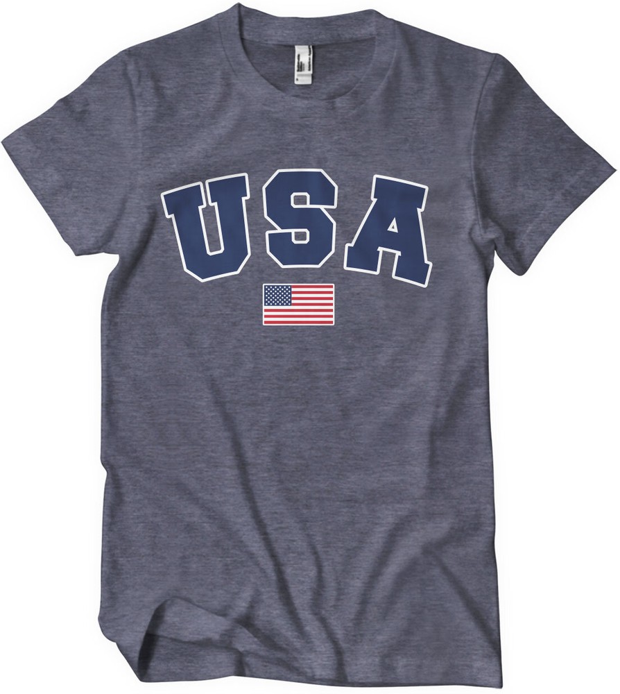 USA Varsity T-Shirt Blau-Heather - Herren / Unisex