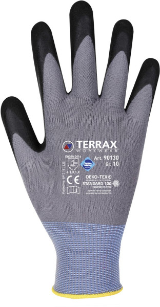 Terrax Workwear Gartenhandschuh HIT-Flex Dunkelgrau/Schwarz