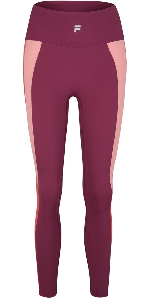 Fila Damen Hose Rabenau High Waist Tights Amaranth-Rouge Rot-Flamingo Pink - Damen
