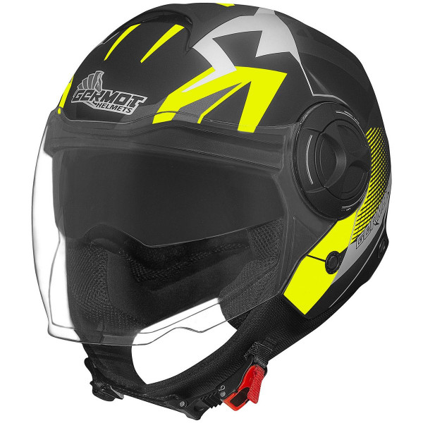 Germot Motorrad Jethelm GM 650 Matt Schwarz/Fluo-Gelb