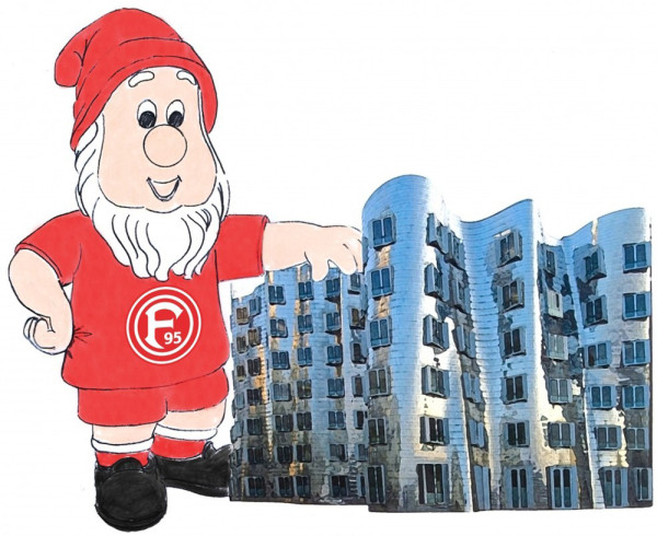 Fortuna Düsseldorf Gartenzwerg Gehry Bauten Fussball Rot