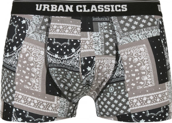 Urban Classics Organic Boxer Shorts 5-Pack Bndn Gry+Gry+Blk+Wht+Scrpt Blk