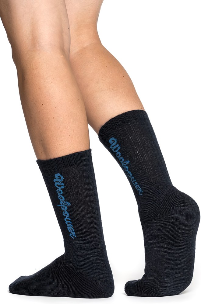 Tobe Woolpower Socks Logo 400 Schwarz - Herren / Unisex