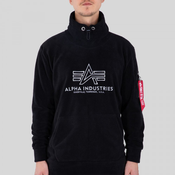 Alpha Industries Hoodie Turtle-Neck Sweater Polar Fleece Black