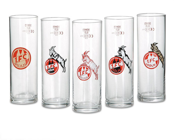 1. FC Köln Kölschglas 5er Set Logos 4020323