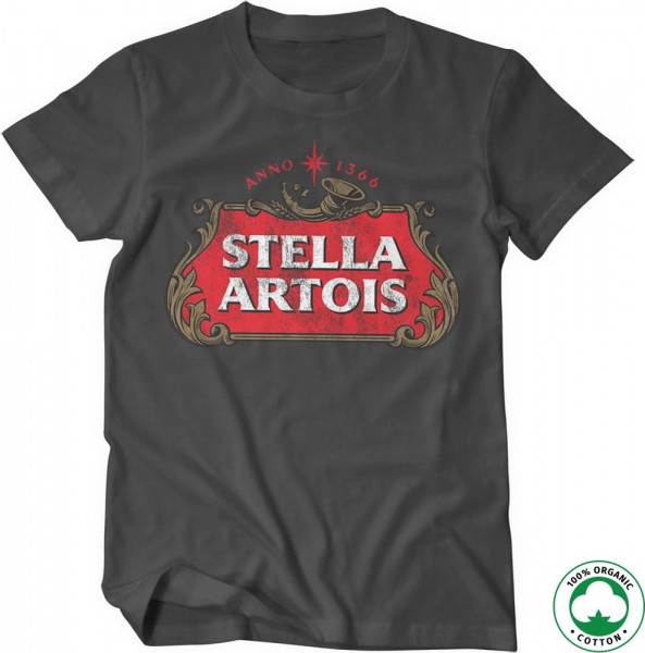 Stella Artois Washed Logo Organic T-Shirt Dark-Grey