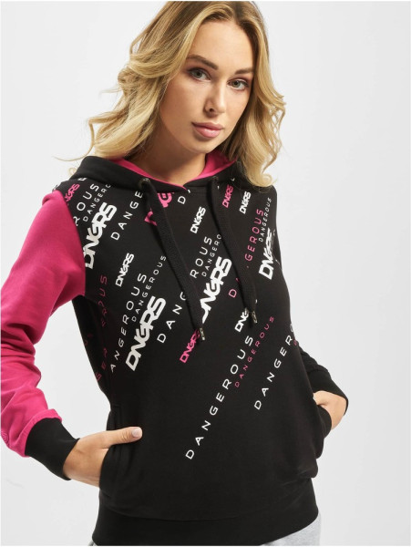 Dangerous DNGRS Sweatshirt Down To Earth Hoody Black/Pink