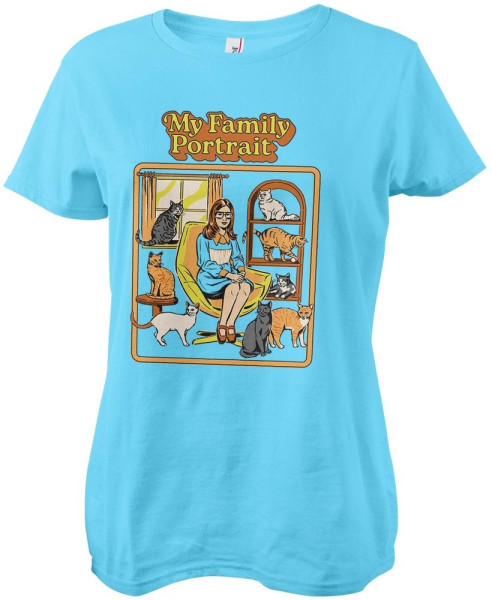 Steven Rhodes My Family Portrait Girly Tee Damen T-Shirt Skyblue